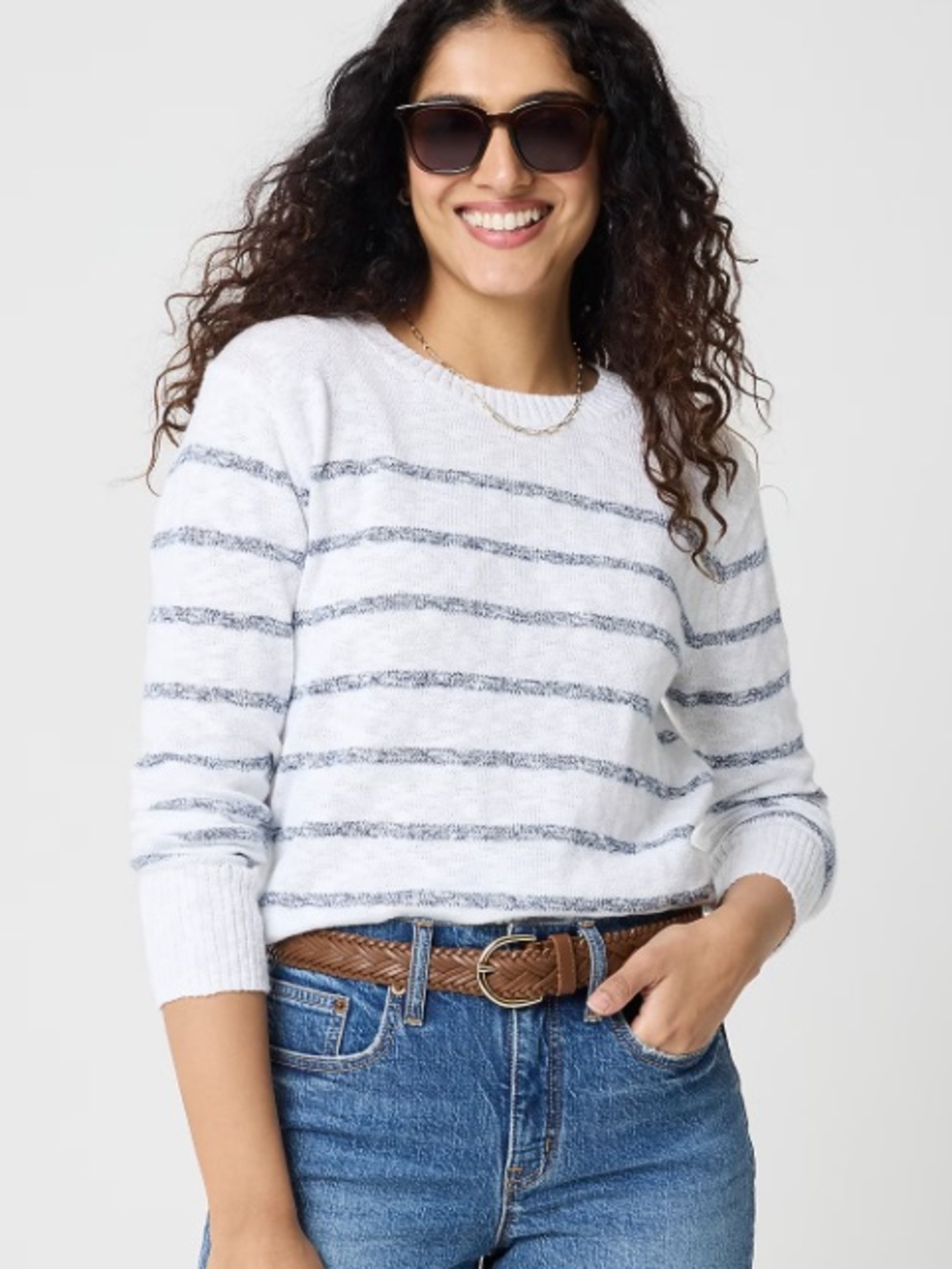 J crew Striped crewneck beach sweater